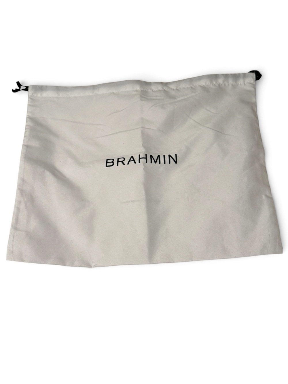 Brahmin White Drawstring Logo Dust Pouch